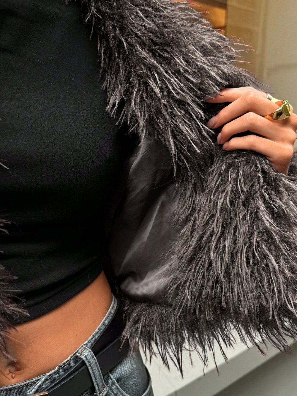 Brown Casual Women's Sexy Short Faux Fur teddy Coat jacket - Picture 9 of 9